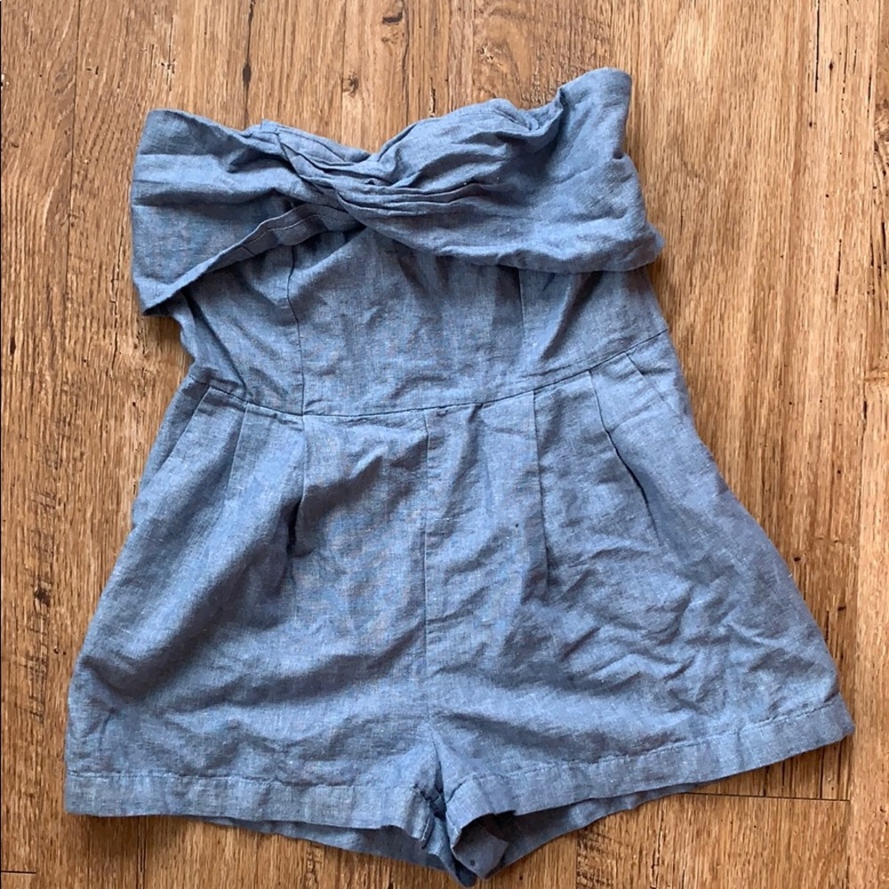 Chambray sleeveless romper